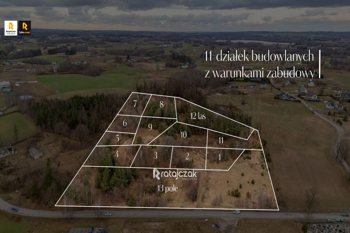 11 DZIAŁEK POD LASEM | NA WZGÓRZU | WZ |POMIECZYNOPomieczyno