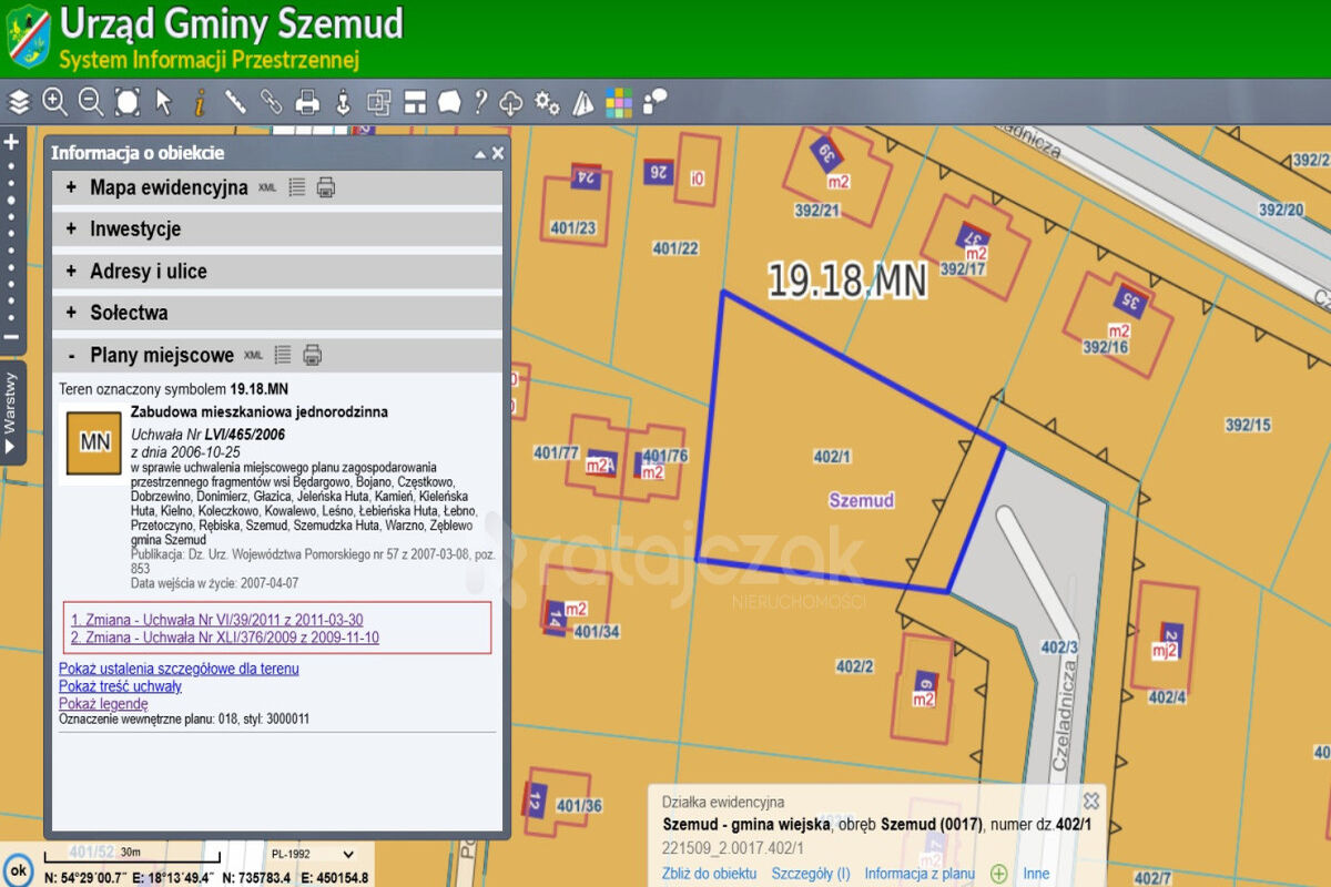 UZBORJONA DZIAŁKA | SZEMUD | MPZP | BLISKO S6Szemud
