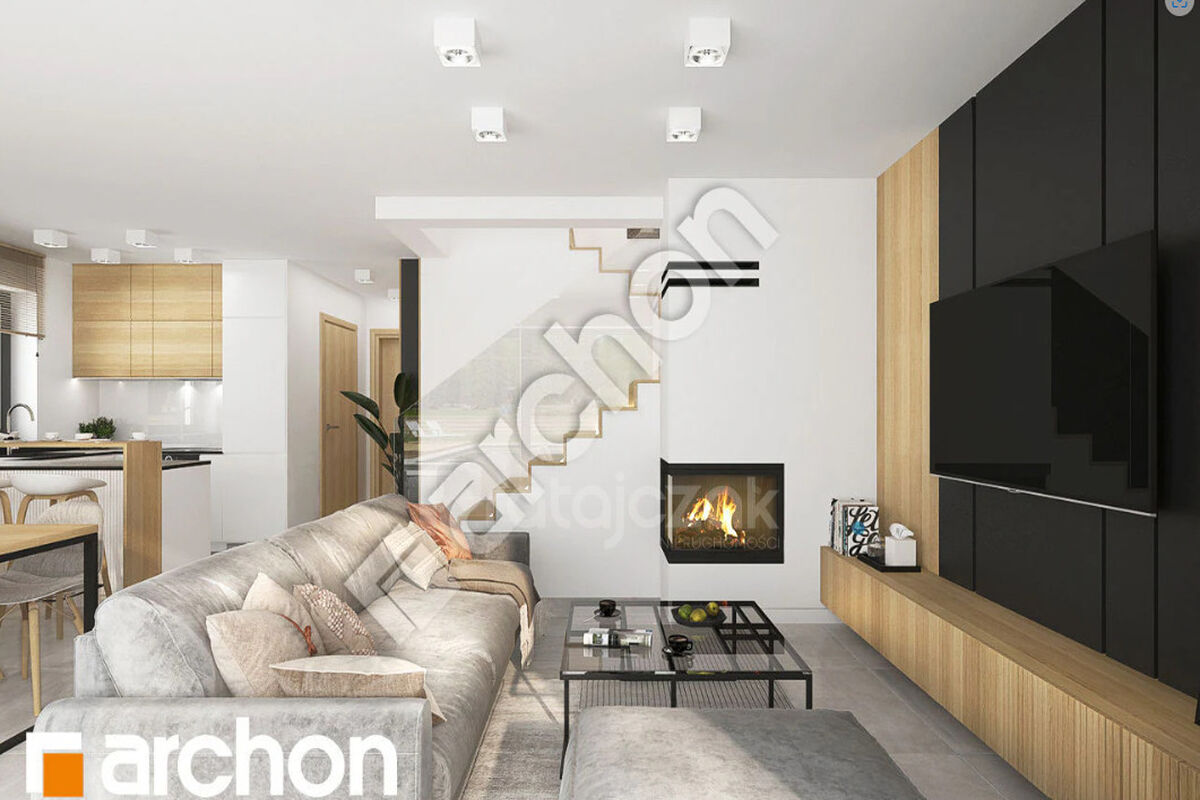 Nowoczesny dom w zabudowie bliźniaczejPrzodkowo