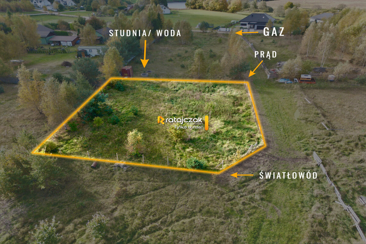 Urokliwa działka budowlana 1001 m² w Warznie – Warzno