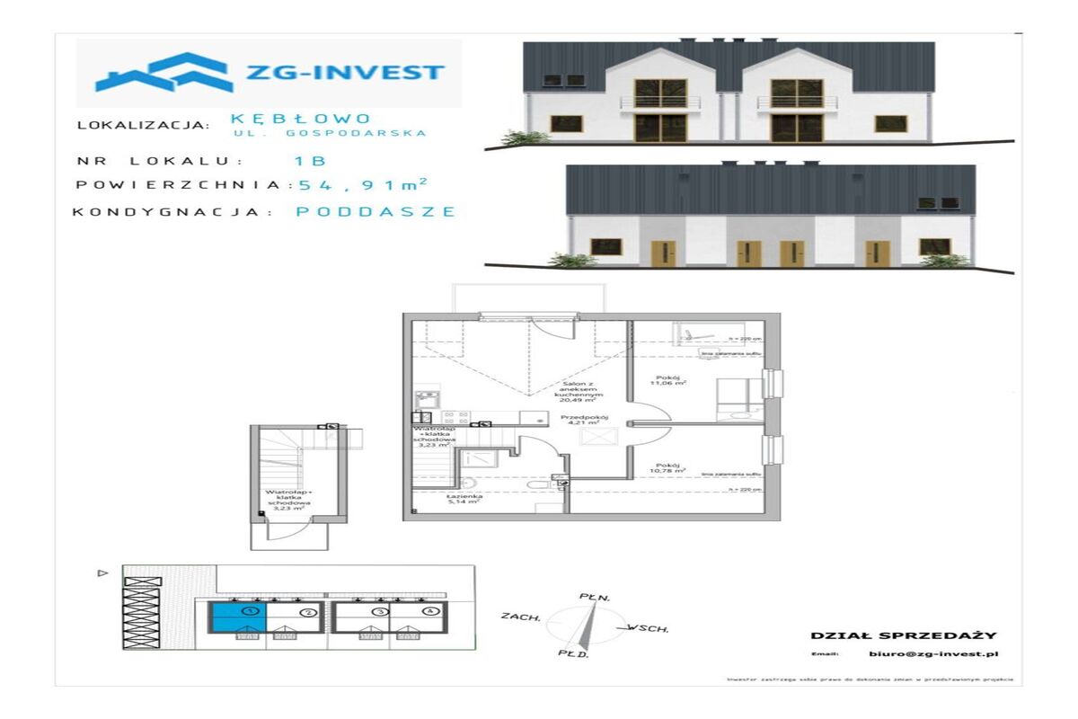 Gospodarska|3 pokoje|M.Postojowe|ogródek|Kębłowo