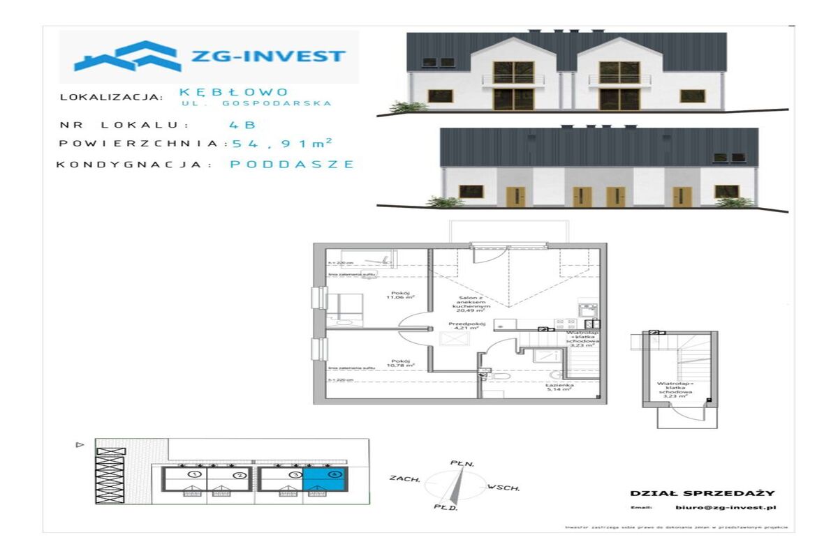 Gospodarska|3 pokoje|M.Postojowe|ogródek|Kębłowo