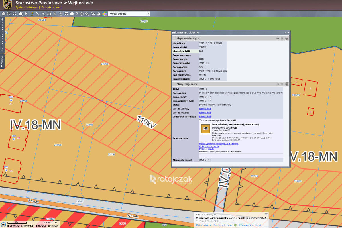 DZIAŁKA PRZY LESIE | MPZP | ORLE BLISKO BOLSZEWOOrle