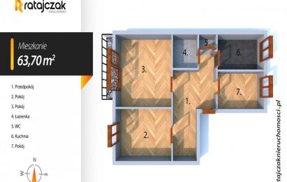 Rzut, plan GDYNIA DĄBROWA/GOTOWE DO WPROWADZENIA/63 70 M2-Gdynia
