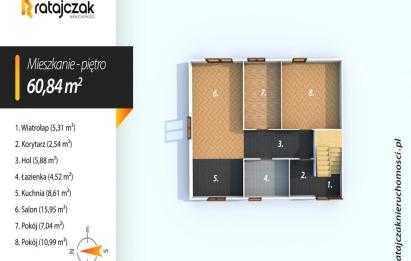 Rzut, plan 3 POK | 1 PIĘTRO | SYCHOWO | BLISKO LASU i S6-Sychowo