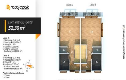 Rzut, plan Energooszczędne bliźniaki | 5 pokoi | Żukowo|-Żukowo