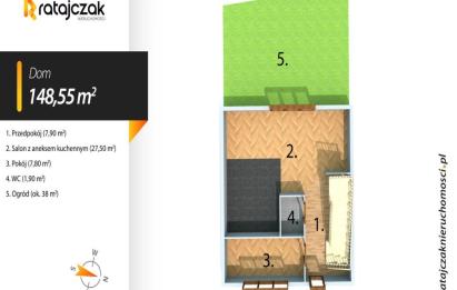 Rzut, plan Dom w zabudowie bliźniaczej GDAŃSK-Gdańsk