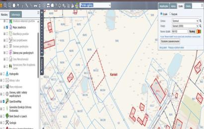 Rzut, plan Działka inwestycyjna przy węźle S6 Kamień-Kamień