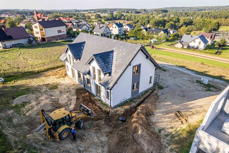 Bliźniak z pompą ciepła | odbiór - kwiecień 2024 | - Szemud
